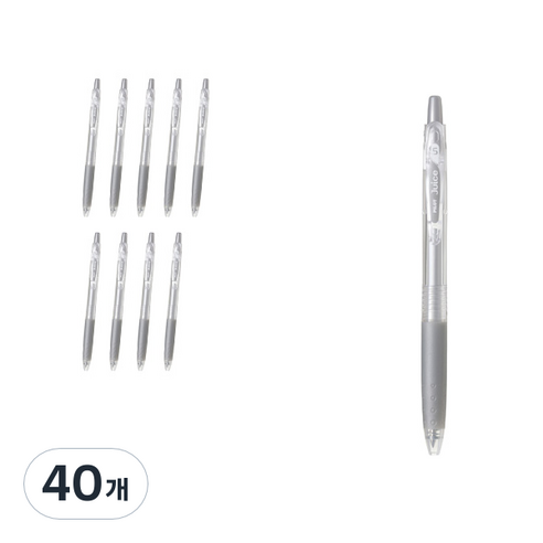 파이롯트 쥬스 젤잉크펜 0.5mm LJU-10EF, 메탈릭실버, 40개