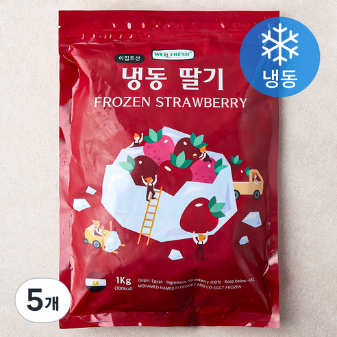 웰프레쉬 이집트산 딸기 (냉동), 5개, 1kg