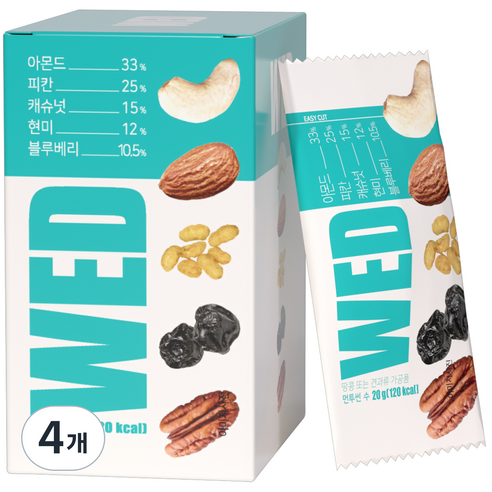 바프 먼투썬 매일견과 수 6p, 120g, 4개