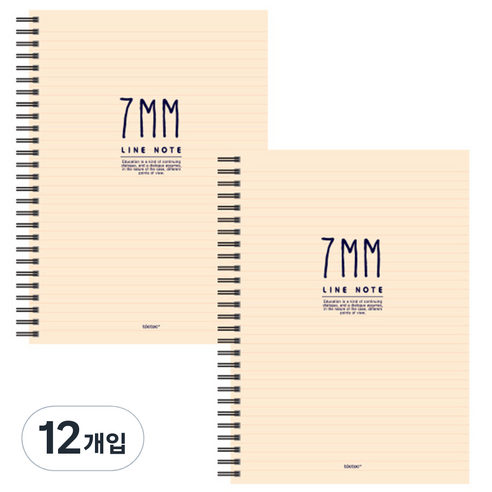 톡톡팬시 7mm라인 스프링노트, 아이보리, 12개입