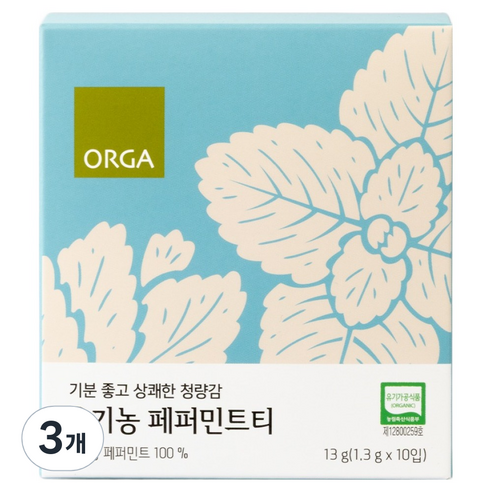 ORGA 유기농 페퍼민트티, 3개, 1.3g, 1개