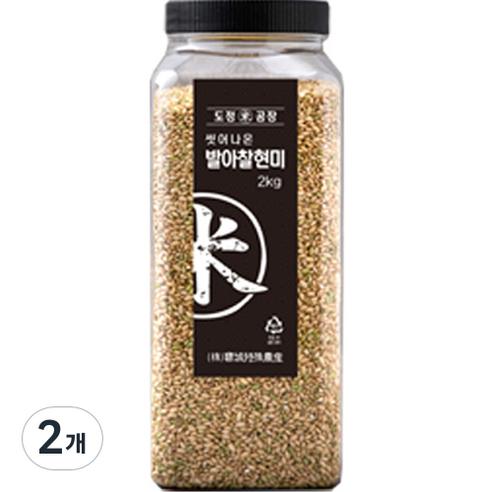 도정공장 씻어나온 발아찰현미, 2kg, 2개