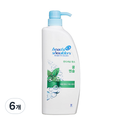 헤드앤숄더 쿨 멘솔 컨디셔닝 린스, 6개, 550ml