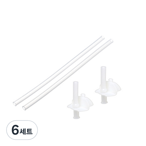 릿첼 젖병 스탭업 교체용 빨대세트, 투명색, 6세트