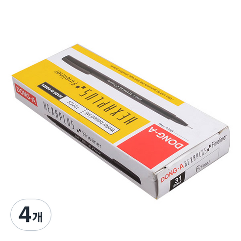 동아 헥사 파인라이너 수성펜 0.5mm x 12p, 흑색, 4개