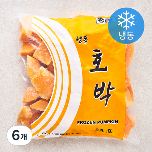 글로벌냉동식품 호박 (냉동), 1kg, 6개
