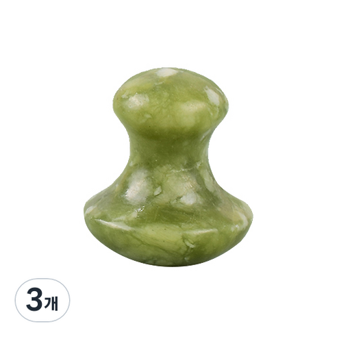 비취 옥 얼굴 마사지 돌, 올리브, 3개