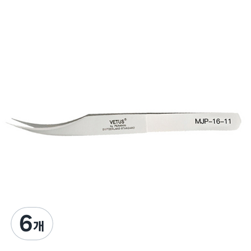 비투스 속눈썹 핀셋 MJP-16-11, 혼합색상, 6개