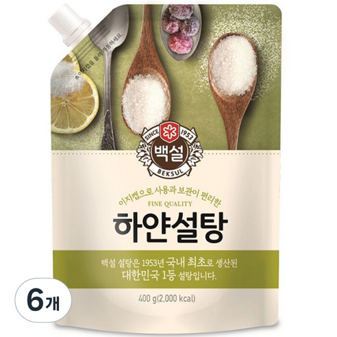 백설 하얀설탕, 400g, 6개