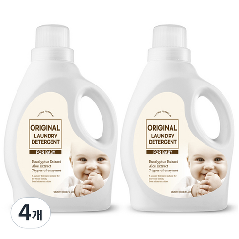 생활공식 유아용 오리지널 세탁세제, 1.8L, 4개