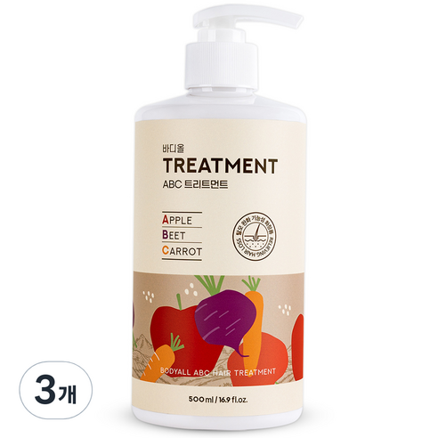 바디올 ABC 탈모 트리트먼트, 3개, 500ml