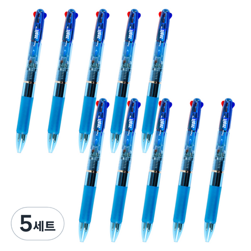 제피트 3색 볼펜 0.7mm 10p 세트, 블루, 5세트