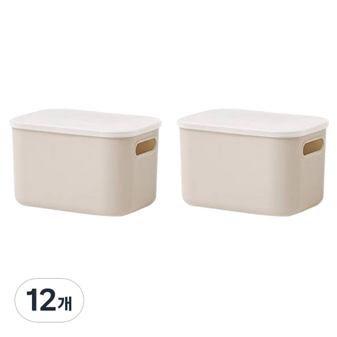 룸앤홈 애니 팬트리 수납박스, 베이지, S(180 x 260 x 160 mm), 12개
