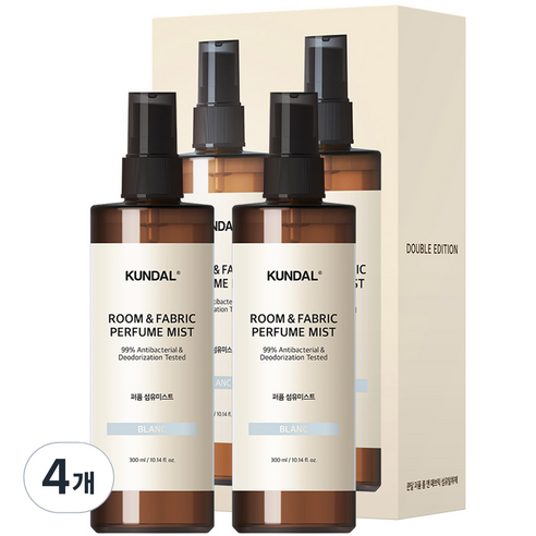 쿤달 퍼퓸 룸 앤 패브릭 섬유탈취제 블랑향, 300ml, 4개, 블랑
