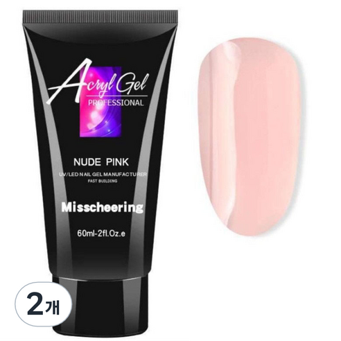 미스치어링 폴리젤 네일 연장 60ml, NUDE PINK, 2개