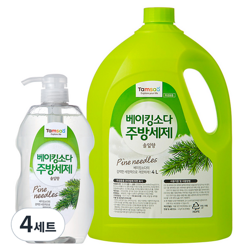 탐사 베이킹소다 주방세제 4L+780ml 세트, 4.78L, 4세트