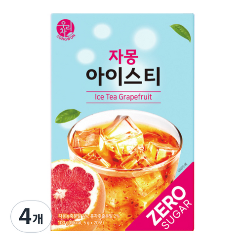 우리차 자몽 아이스티 20p, 5g, 20개입, 4개