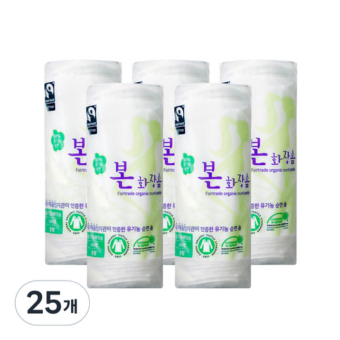 본 화장솜 원형, 60매입, 25개