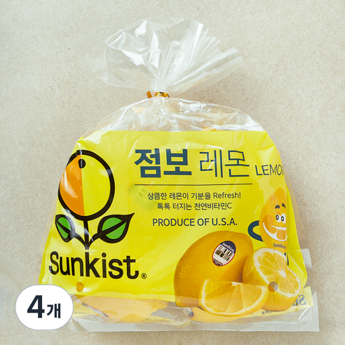썬키스트 점보 레몬, 620g, 4개