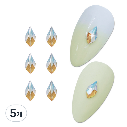 스와로브스키 네일스톤 7.5mm 2205 8p, 불꽃 라이트토파즈쉬머, 5개