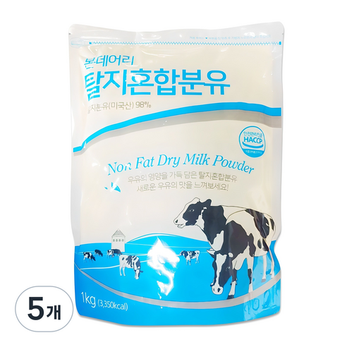 본데어리 탈지 혼합분유, 1kg, 5개