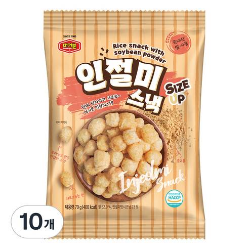 머거본 인절미스낵, 70g, 10개