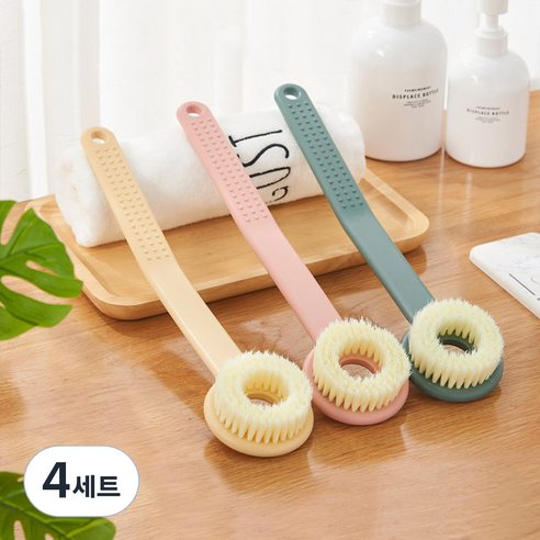 모나코올리브 등 블랙헤드 커브드 밀착 바디브러시 3종 세트, 인디핑크 + 옐로우 + 카키그린, 4세트