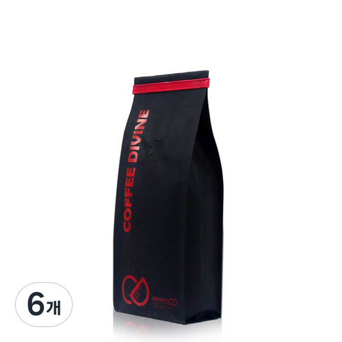 커피디바인 브라질옐로우버번 원두커피, 홀빈(분쇄안함), 200g, 6개