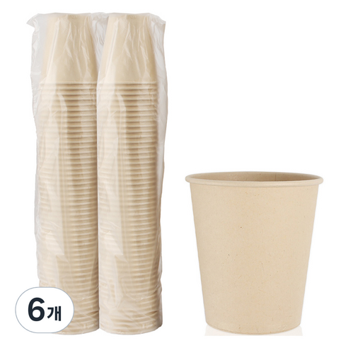 슈가랩 사탕수수 종이컵 190ml, 100개입, 6개
