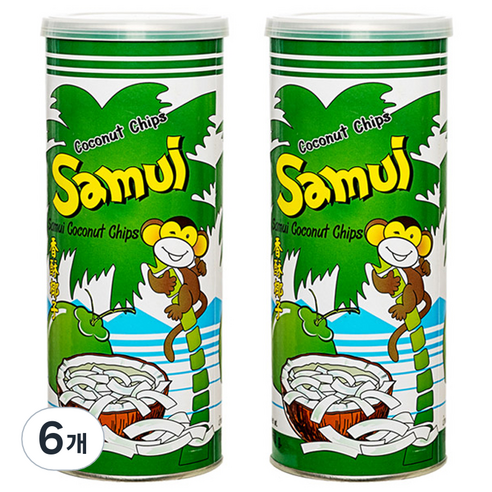 사무이 코코넛칩 캔, 150g, 6개