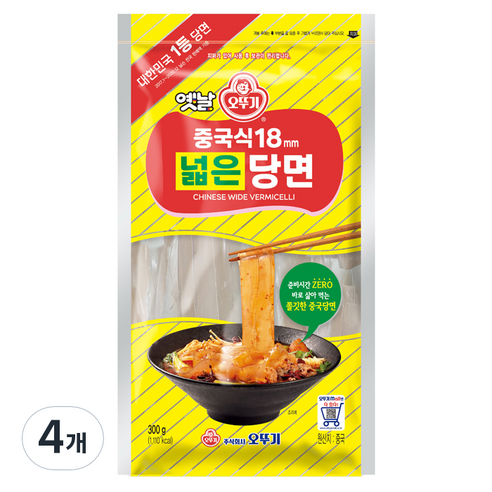 오뚜기옛날 중국식 넓은당면 18mm, 300g, 4개