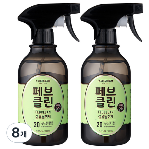 더블유드레스룸 페브클린 섬유탈취제 20번 플라워샵, 500ml, 8개