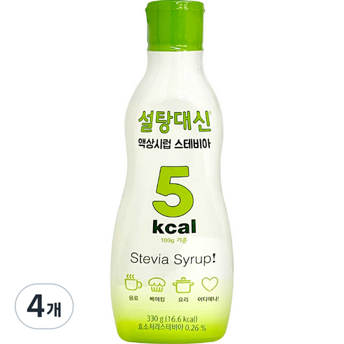 설탕대신 액상 시럽 스테비아, 330g, 4개