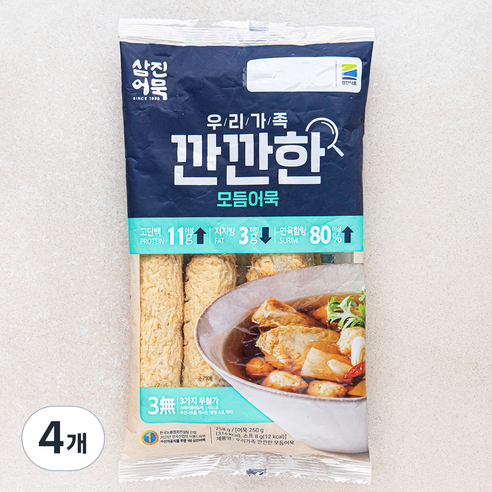 삼진어묵 우리가족 깐깐한 모듬어묵 + 스프, 258g, 4개