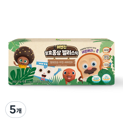 퍼멘진 발효홍삼 젤리스틱 14포, 5개, 210g