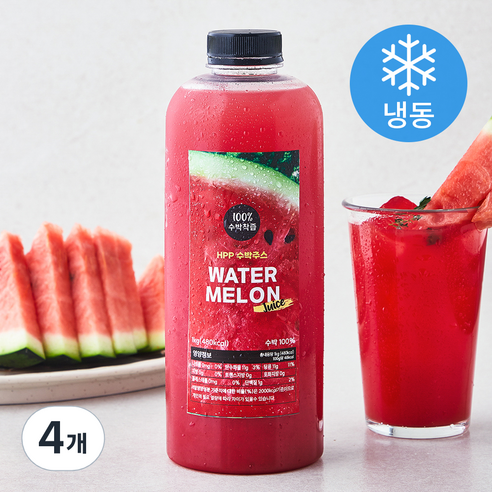 HPP 수박주스 (냉동), 1kg, 4개