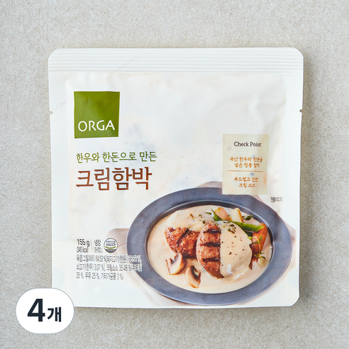 올가홀푸드 한우와 한돈으로 만든 크림함박, 155g, 4개