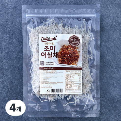 해맑은푸드 반찬전용 조미 어실채, 4개, 150g
