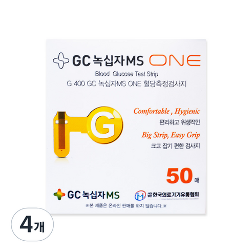 GC녹십자MS G 400 ONE 혈당측정검사지, 4개, 50개입