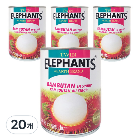 트윈엘리펀츠 람부탄 통조림, 20개, 565g