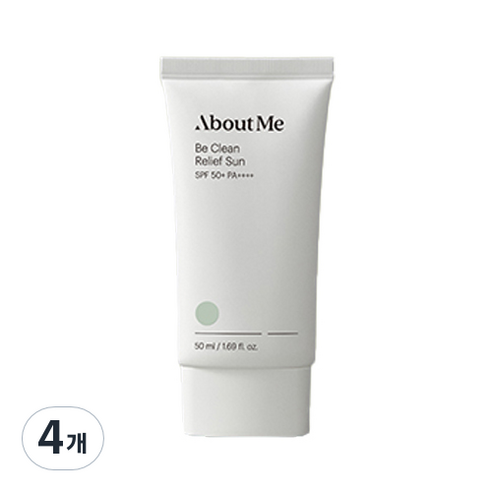 어바웃미 비 클린 릴리프 선블록 SPF50+ PA++++, 4개, 50ml