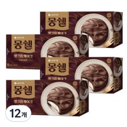 롯데제과 몽쉘 카카오 생크림 케이크, 192g, 12개