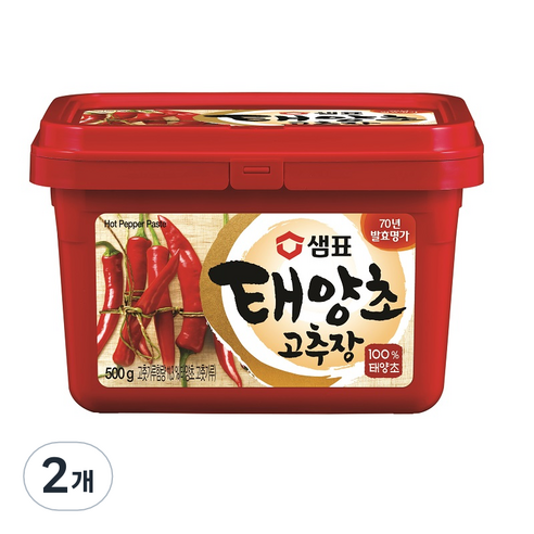 샘표 태양초 고추장, 500g, 2개