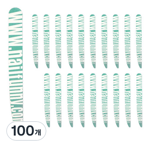 퍼니 네일케어 우드 파일 100, 100개, 혼합색상