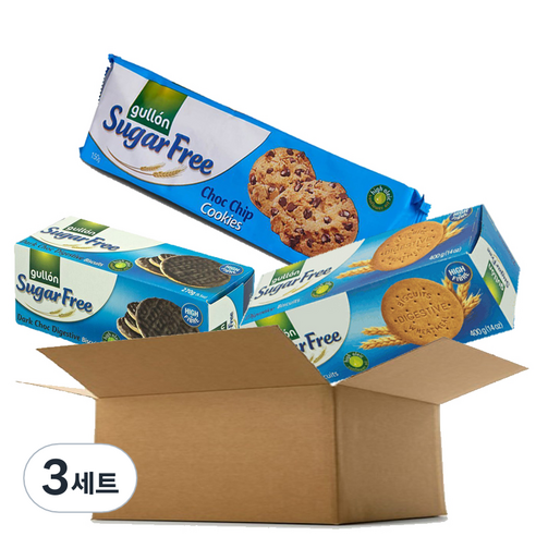 구욘 슈가프리 통밀 초코 다이제스티브 270g + 통밀 다이제스티브 400g + 초코칩 쿠키 150g, 3세트