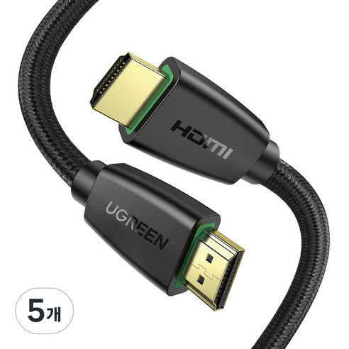 유그린 직조 프리미엄 HDMI V2.0 모니터케이블, 5개, 1.5m