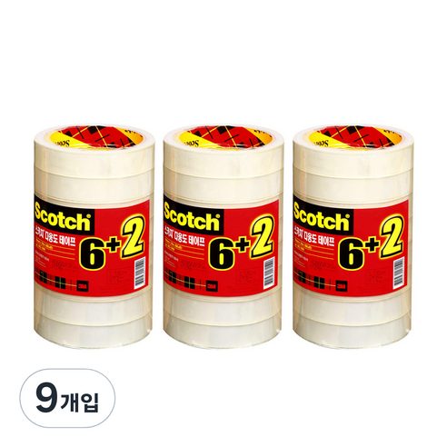 쓰리엠 스카치 물레방아 다용도 테이프 리필 18mm x 20m 8p, 9개입