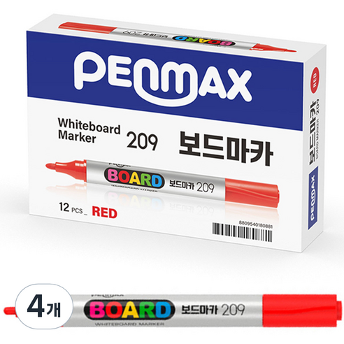 펜맥스 보드마카 209, 적색, 48개