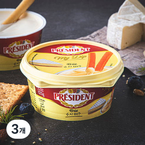 프레지덩 마이딥 스프레더블 브리치즈, 125g, 3개