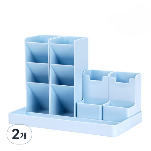 퍼즈생활건강 DIY 아이디어 책상 수납 정리함, 블루, 2개